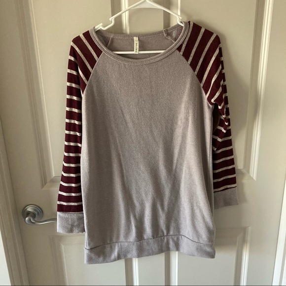 Gray-Beige Sweater with Elbow Pads - Picture 1 of 2